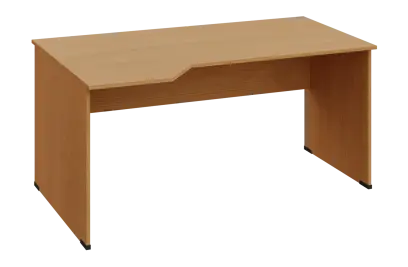 EZL 18 - 164 stůl kancelářský, rohový, levý, dřevěná podnož, deska 18 mm, široký 1600 mm, buk Royal